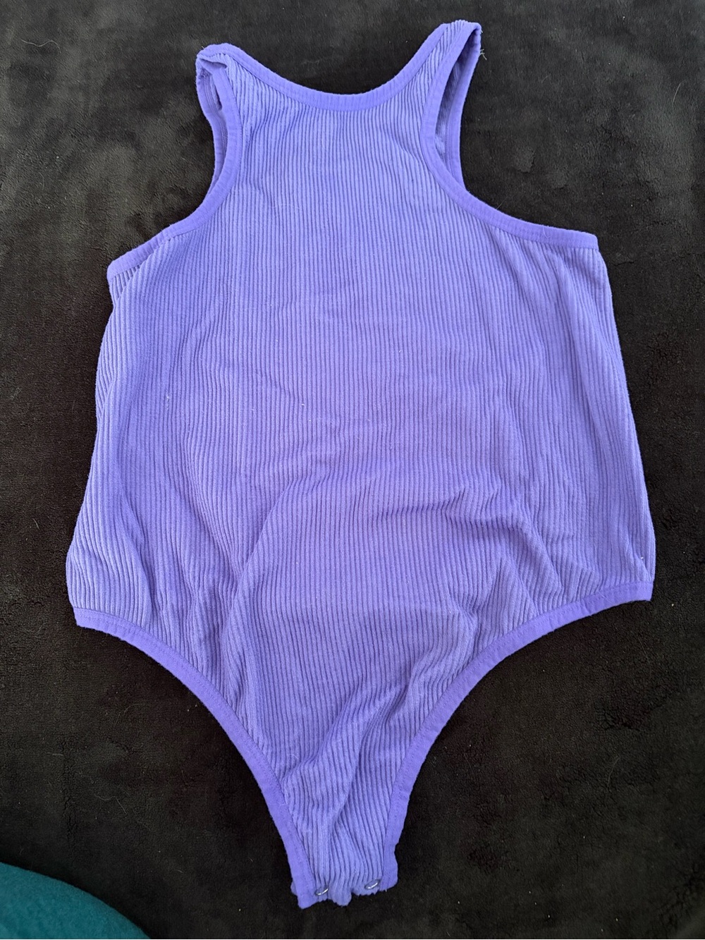 Purple Ribbed Kids One-Piece Bodysuit